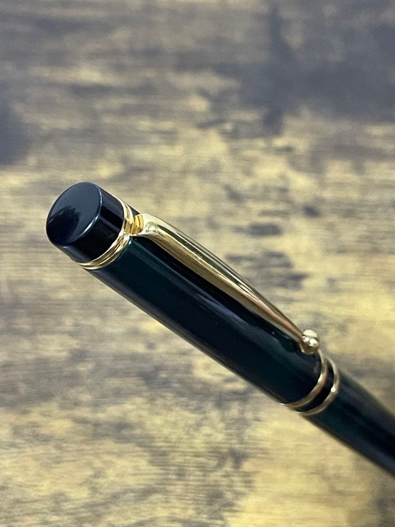 試筆のみ 1995年製 旧型 グランセ 14金 細字 グリーン マーブル 万年筆