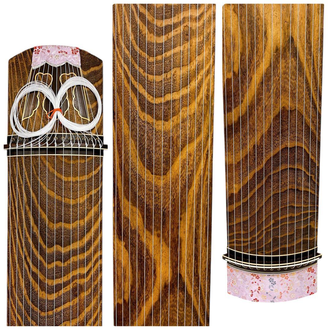 琴 箏 13弦 並甲 上角巻 蒔絵 すだれ彫 【上級品】上角