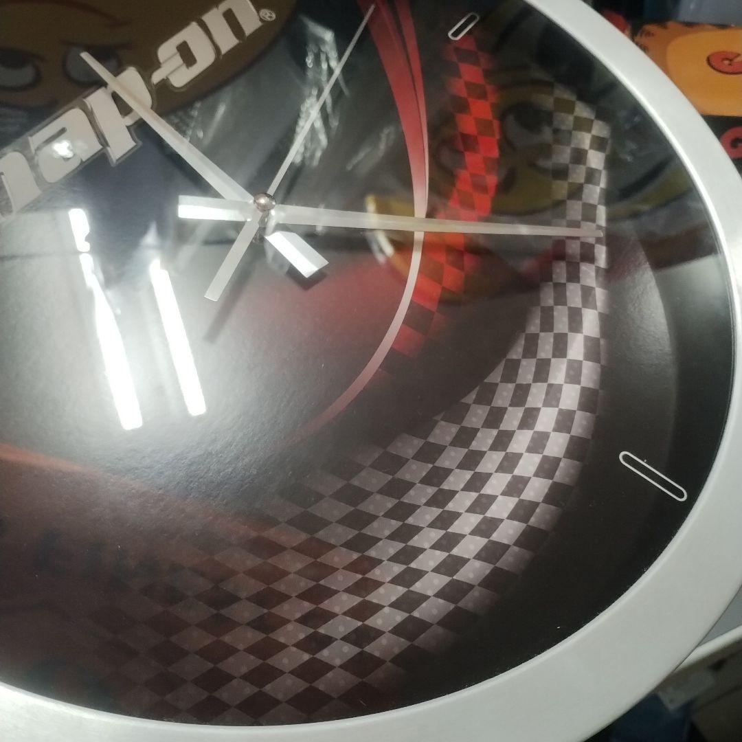 スナップオン　アルミフレーム　ウォールクロック　チェッカーフラッグ　レーシング