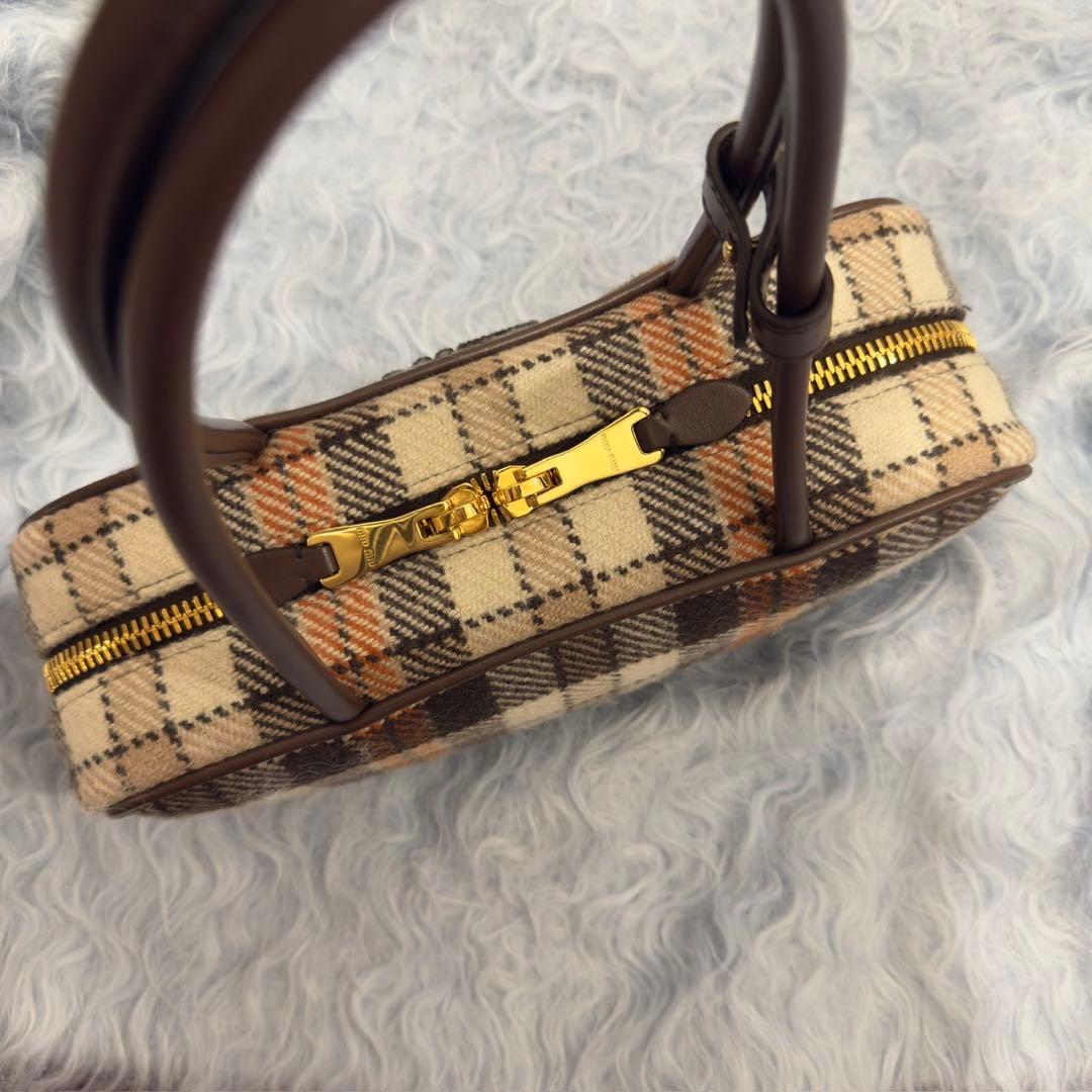 miu miu チェック柄 ハンドバッグ　ボー　ウォニョン
