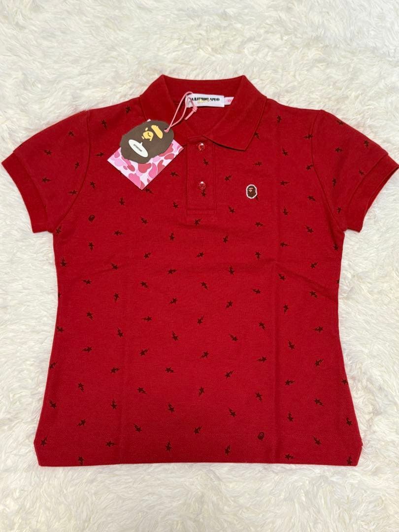 アベイシングエイプ ベイプスター ポロシャツ 赤 XXS 新品タグ付⭐︎BAPE