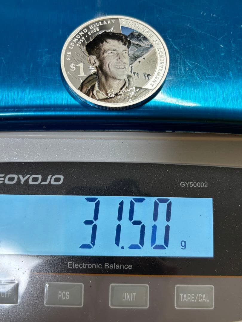 【純銀製】ニュージーランド エドモンド・ヒラリー記念プルーフ純銀1オンス