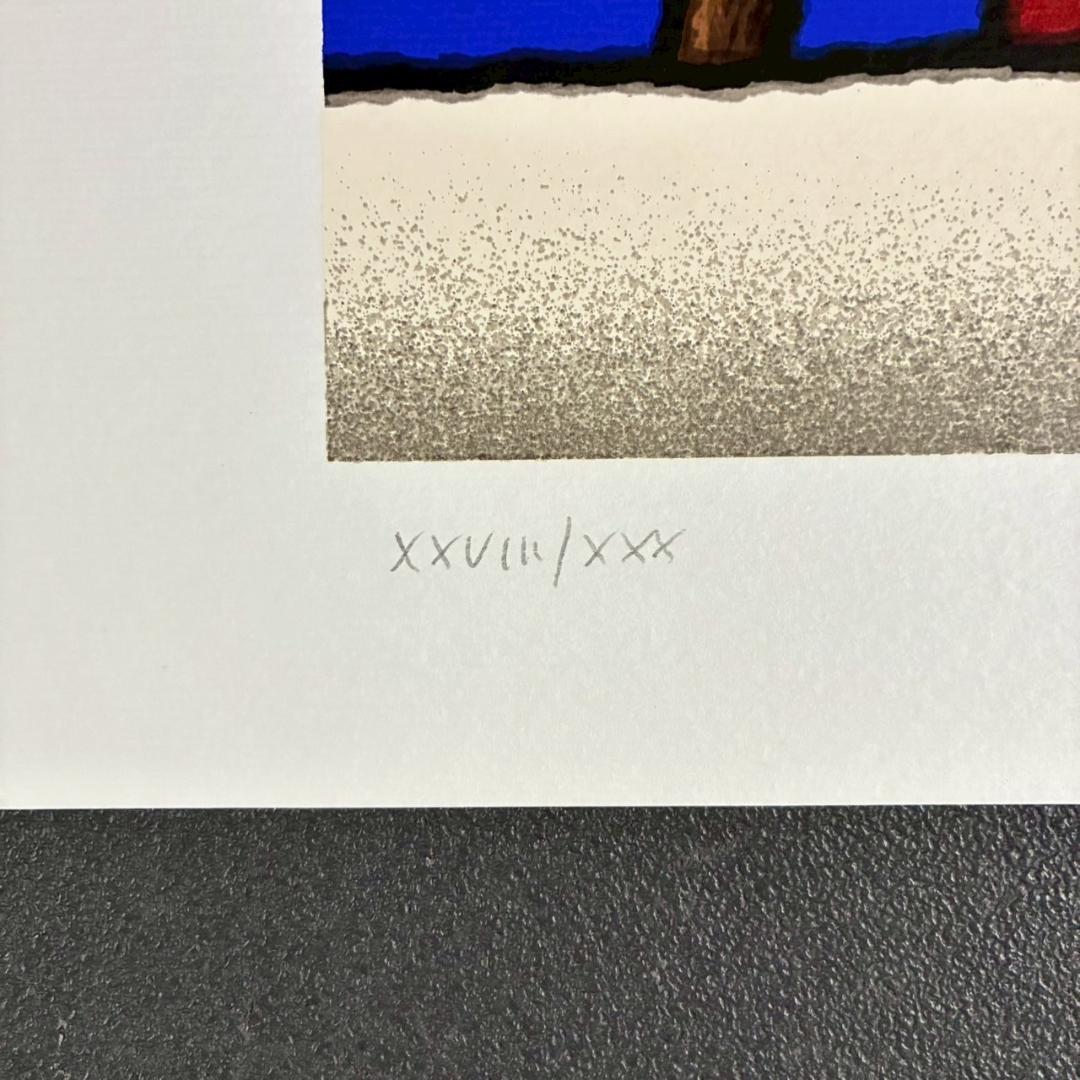 美品 ティノ・ステファノーニ「角柱灯台」シルクスクリーン 直筆サイン