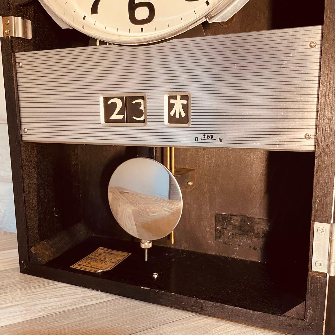 アイチ時計 AICHI 愛知 振り子時計 柱時計 掛時計 木製 レトロ 稼働品