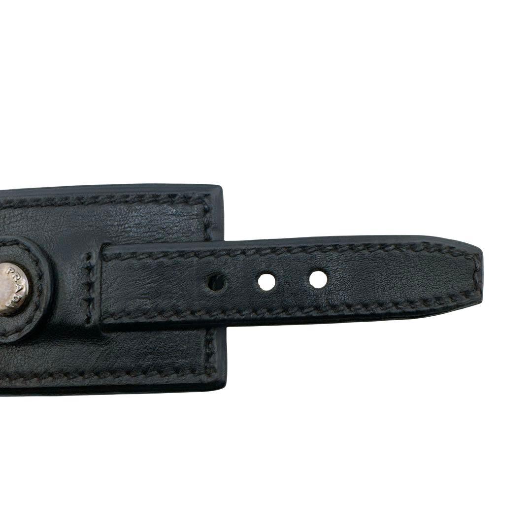 プラダ レザー 時計モチーフ ブレスレット バングル ブラック