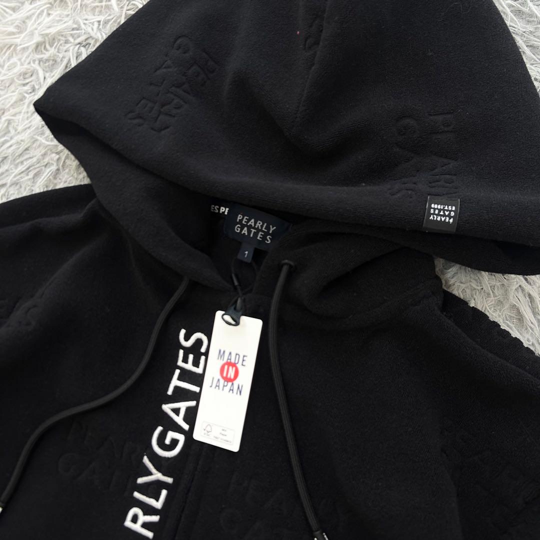 新品　パーリーゲイツ　セットアップ　パーカー　パイル　スカート　ネイビー　1