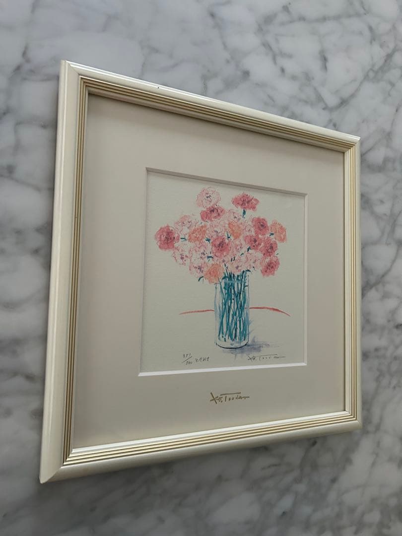 美品】津田耕作 花瓶の花 リトグラフ 351/500 ときめき