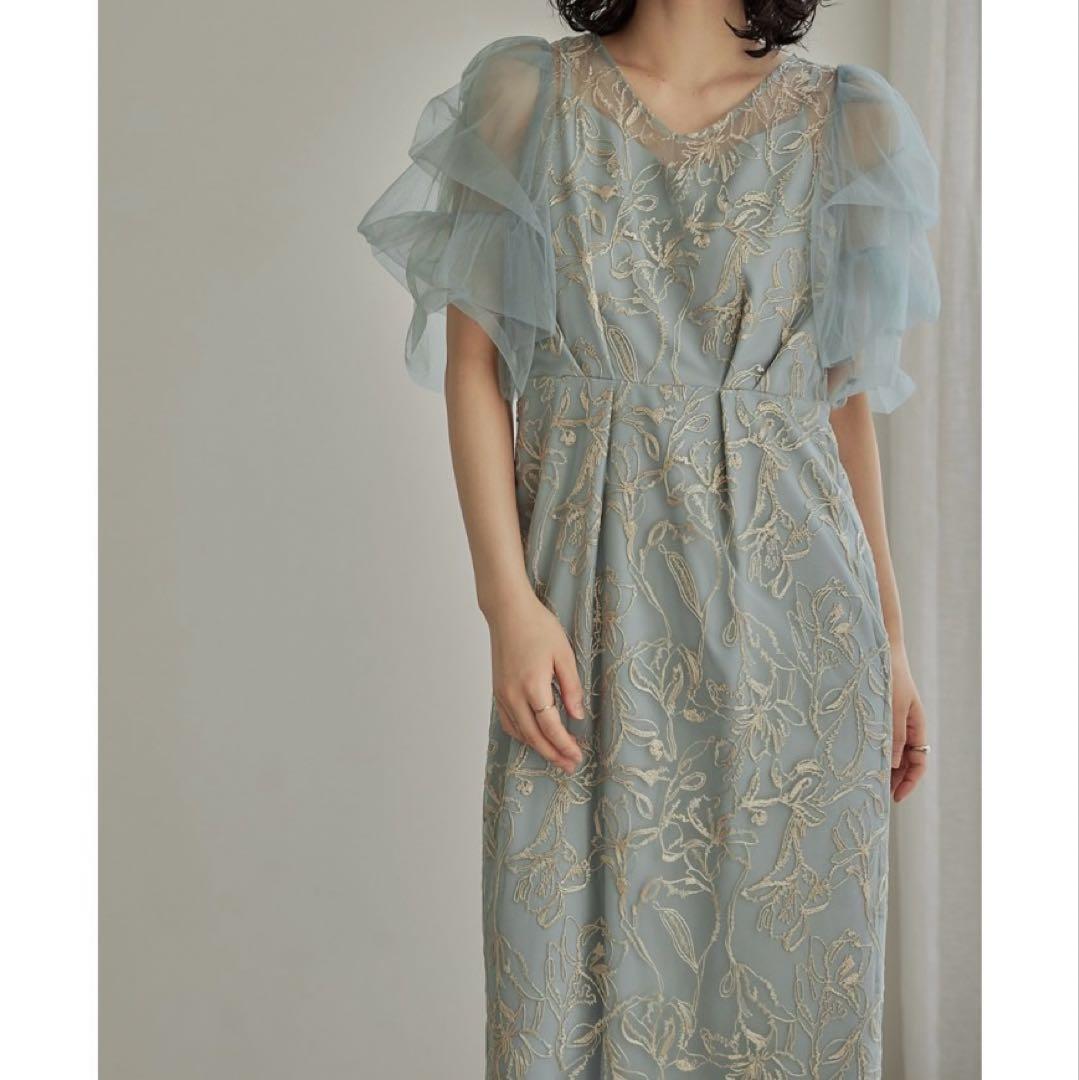 フラフィースリーブペンシルドレス ブランド niana Sサイズ