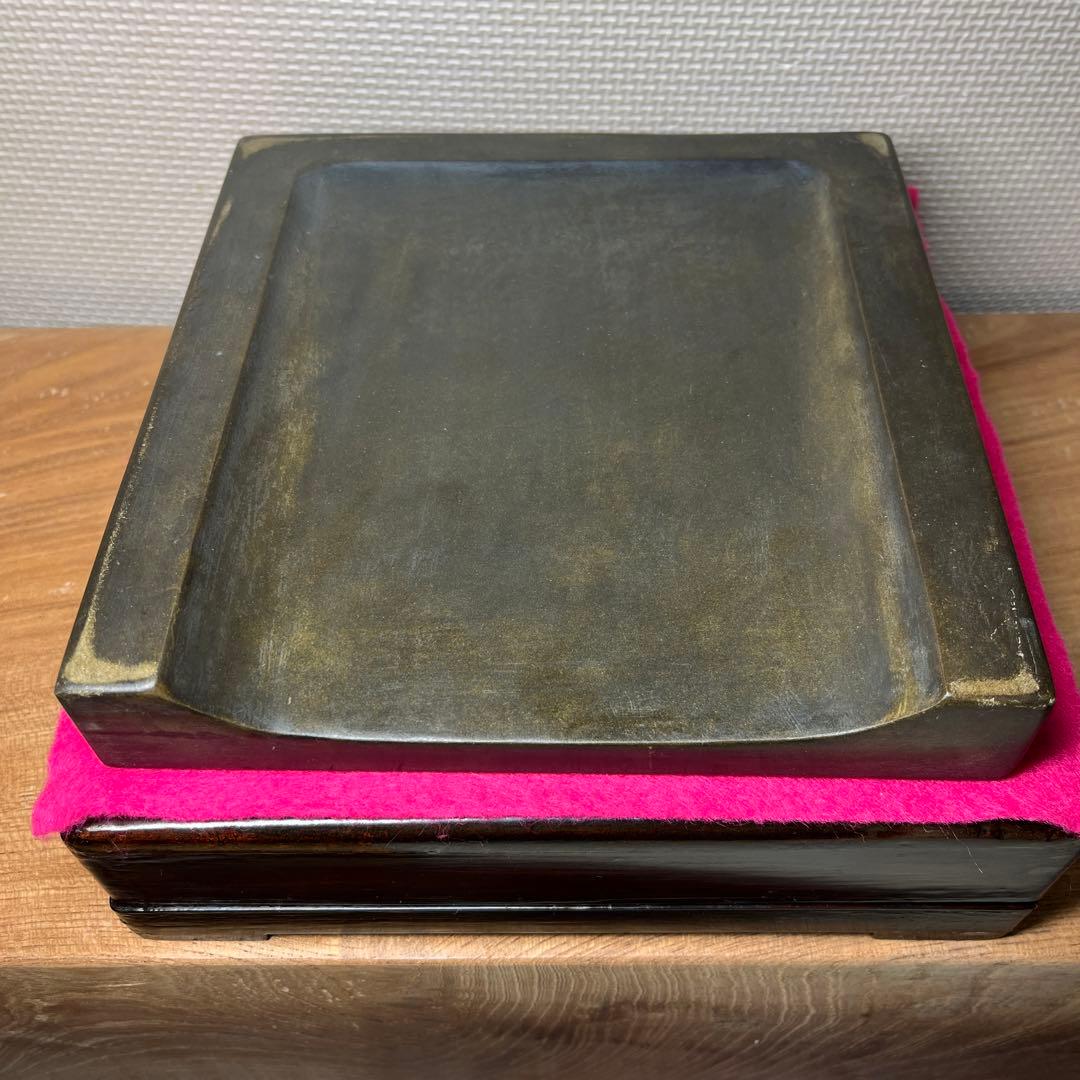 ⭕️澄泥硯 ⭕️正方硯 中国 縁起の金運シンボル ヒキガエル 色合い綺麗