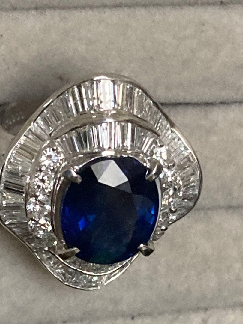 fantasyプラチナ天然サファイア7.45カラットリング