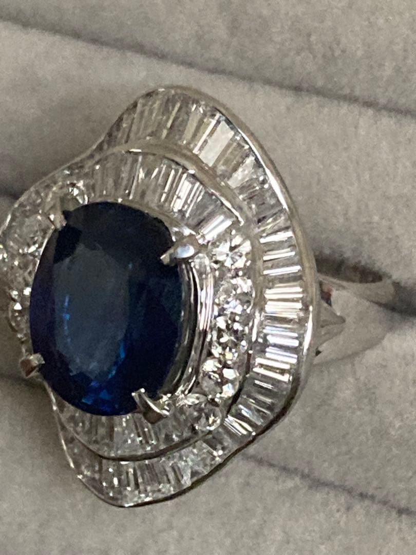 fantasyプラチナ天然サファイア7.45カラットリング
