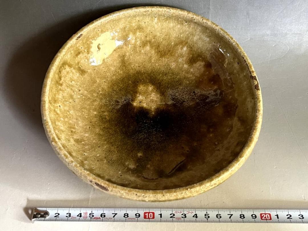 鉢■古瀬戸自然釉浅鉢 緑釉薬 菓子鉢 土物皿 料理鉢 古美術 時代物 骨董品■