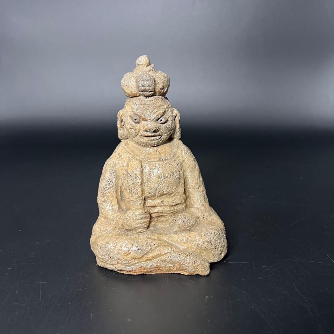 ◎古道具 庵々◎時代物 陶製 閻魔大王像 古陶 仏像 骨董品◎置物仏教美術古美術