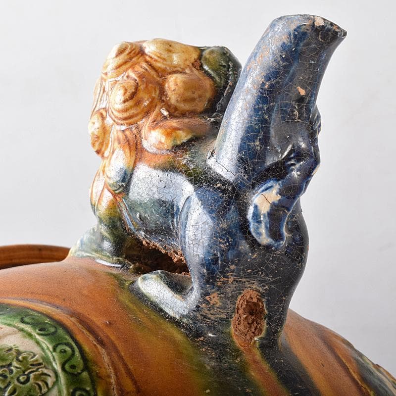 中国 唐三彩 獅子取手 獅子口 執壷 水注 V R8340B - メルカリ
