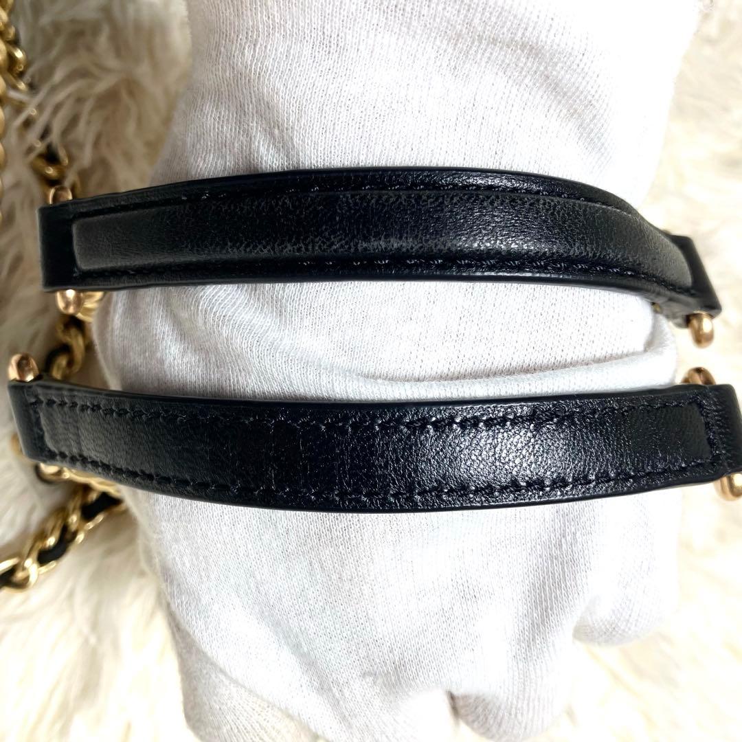 【良品】トリーバーチ＊キルティング ゴールドチェーン レザーブラック