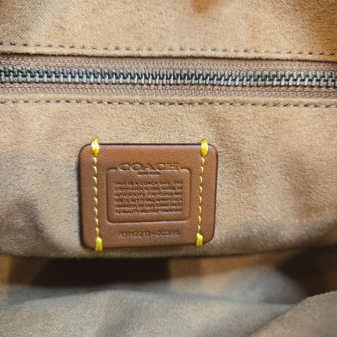 COACH パープルレザーショルダーバッグ