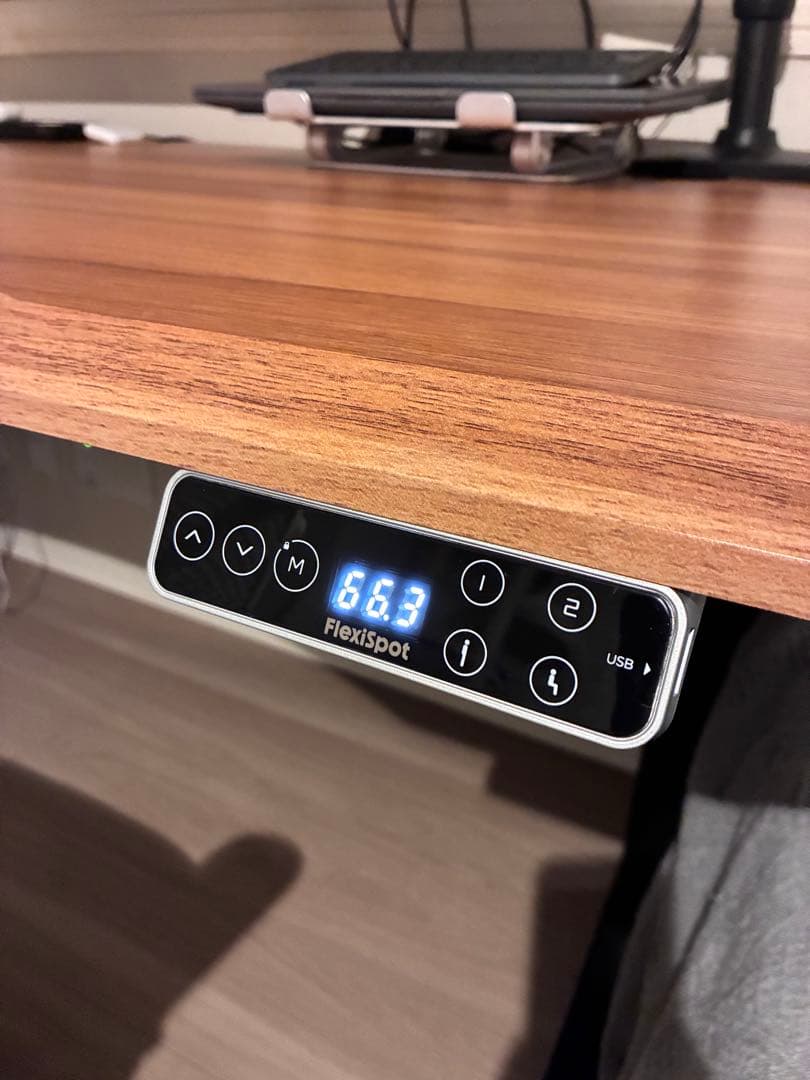 FlexiSpot 電動昇降式デスク E7 Pro ブラウン天板&ケーブルトレー