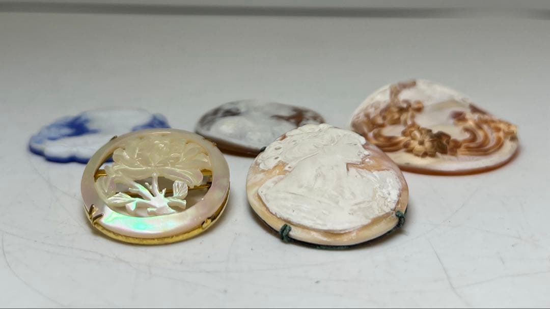 本シェルカメオ、ストーンカメオ上手物 タエチ 44g 東里8-0108☆2F