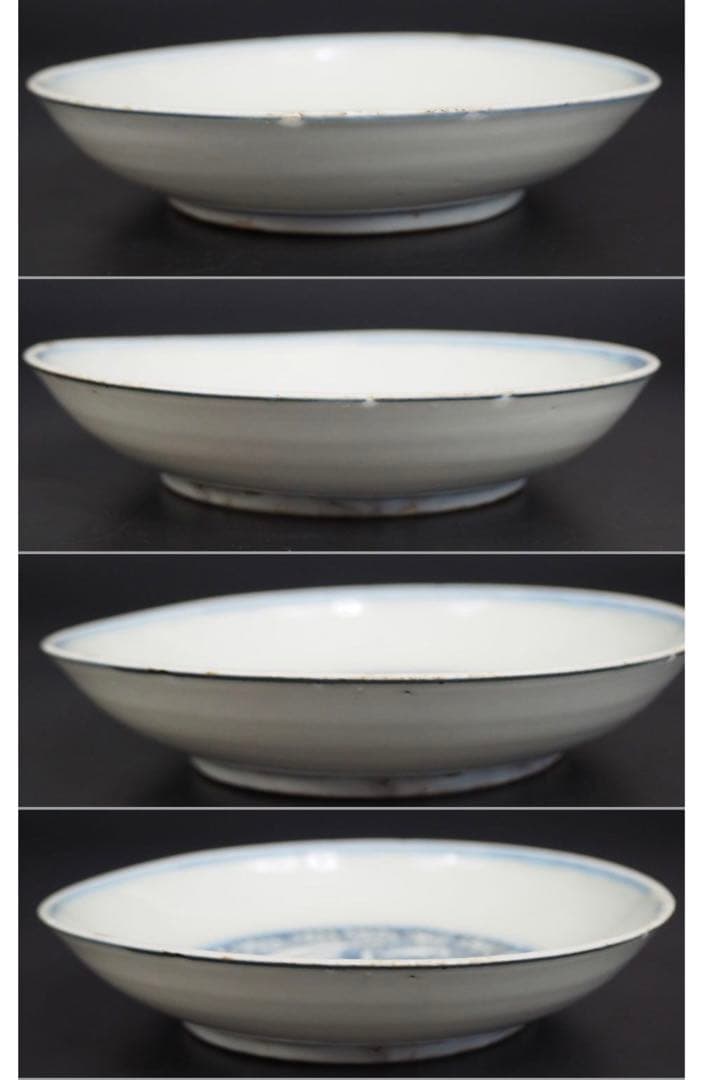 送料無料明初期永楽～宣徳年（1403～1435年）青華獅子文中皿5枚