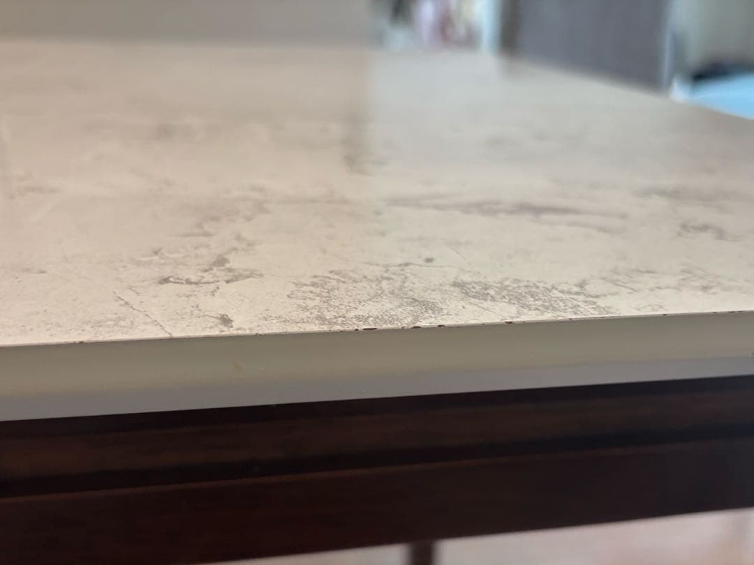 大理石柄ダイニングテーブル　拡張式