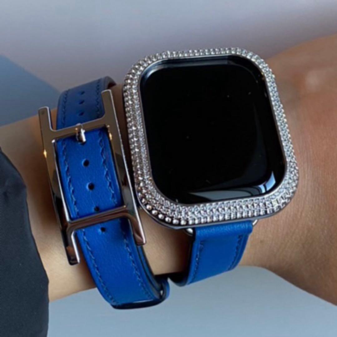 1度使用】Apple Watch /エルメス/ドゥブルトゥール 42mmブルー - メルカリ