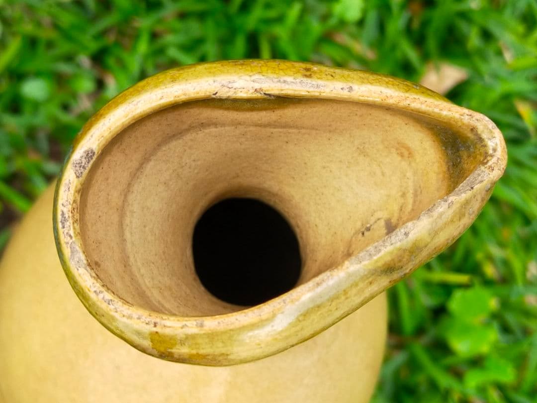 織部大きな徳利花瓶花器時代箱付き骨董品