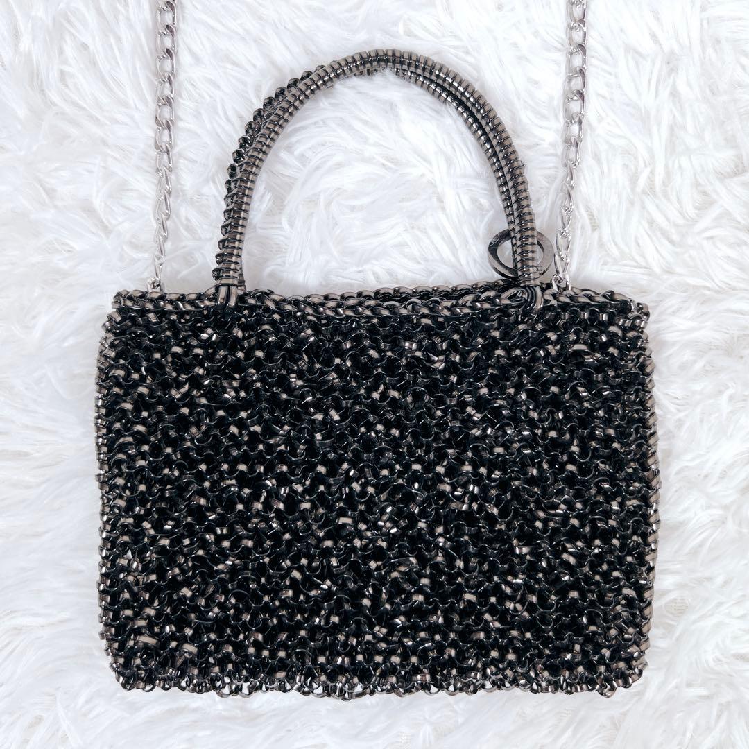 極美品✨アンテプリマ スタンダードスクエア ミニ ショルダーバッグ ブラック