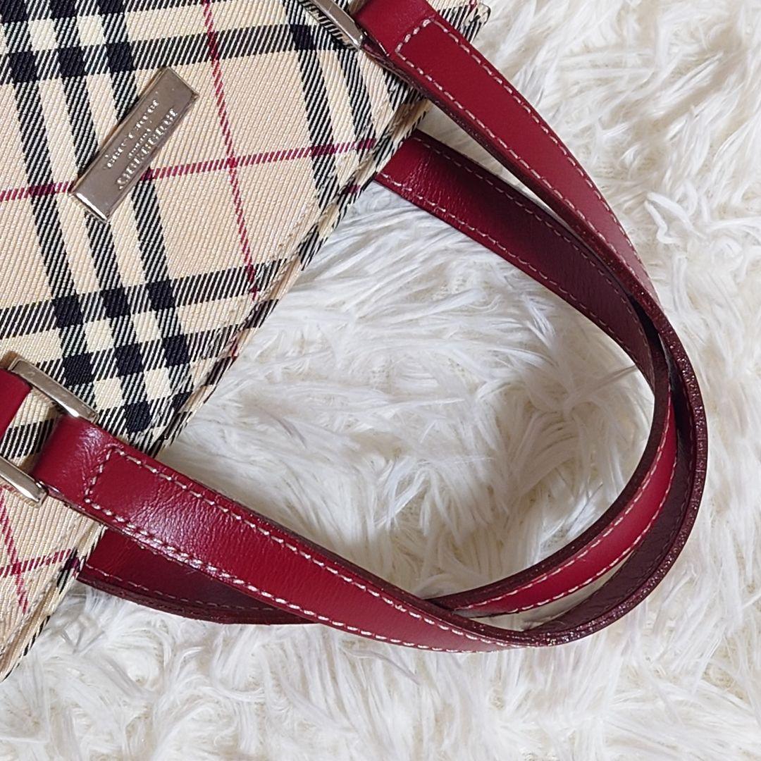 バーバリー ロゴプレート ミニハンドバッグ サイドベルト ノバチェック