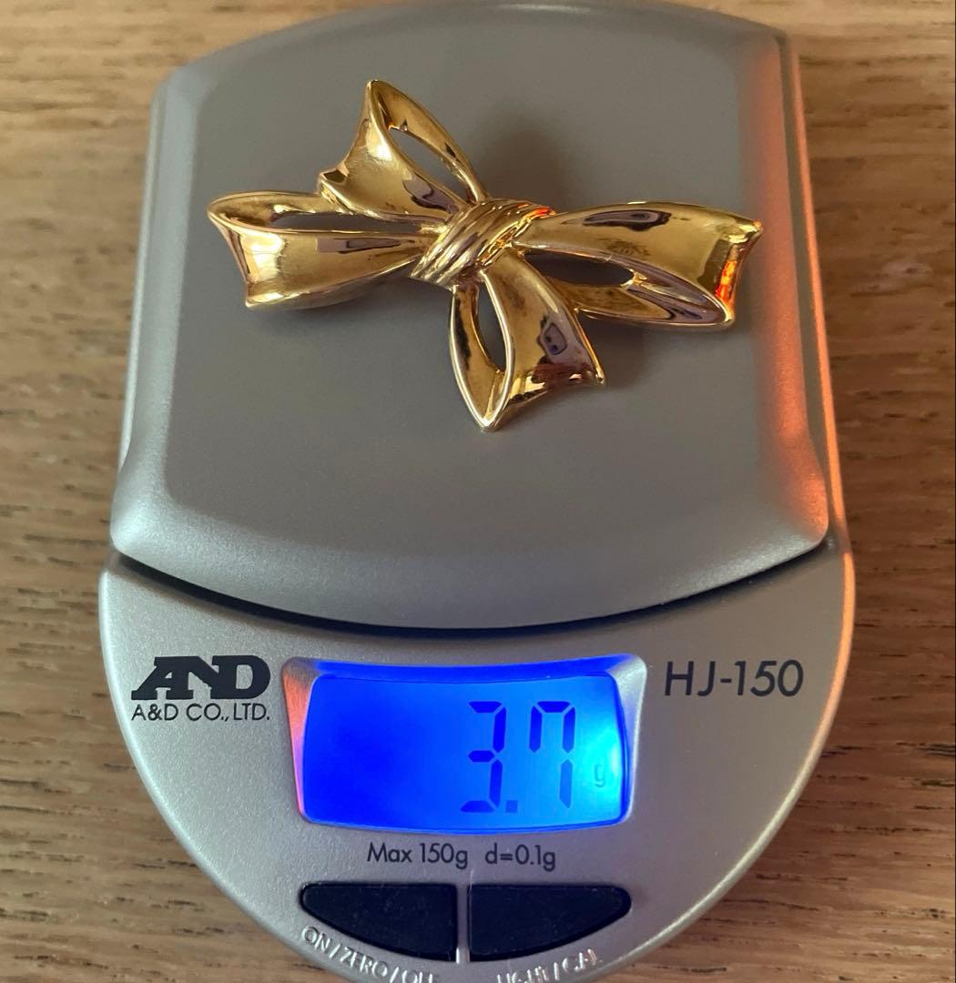 K18 リボン型ブローチ 幅48mmイエローゴールド3.7g - メルカリ