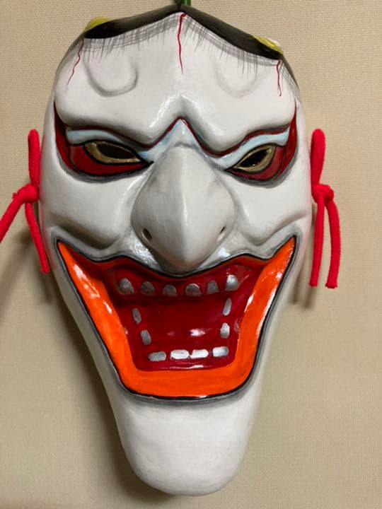 お面能面柿田勝郎作鬼面石見神楽面般若面骨董品工芸品