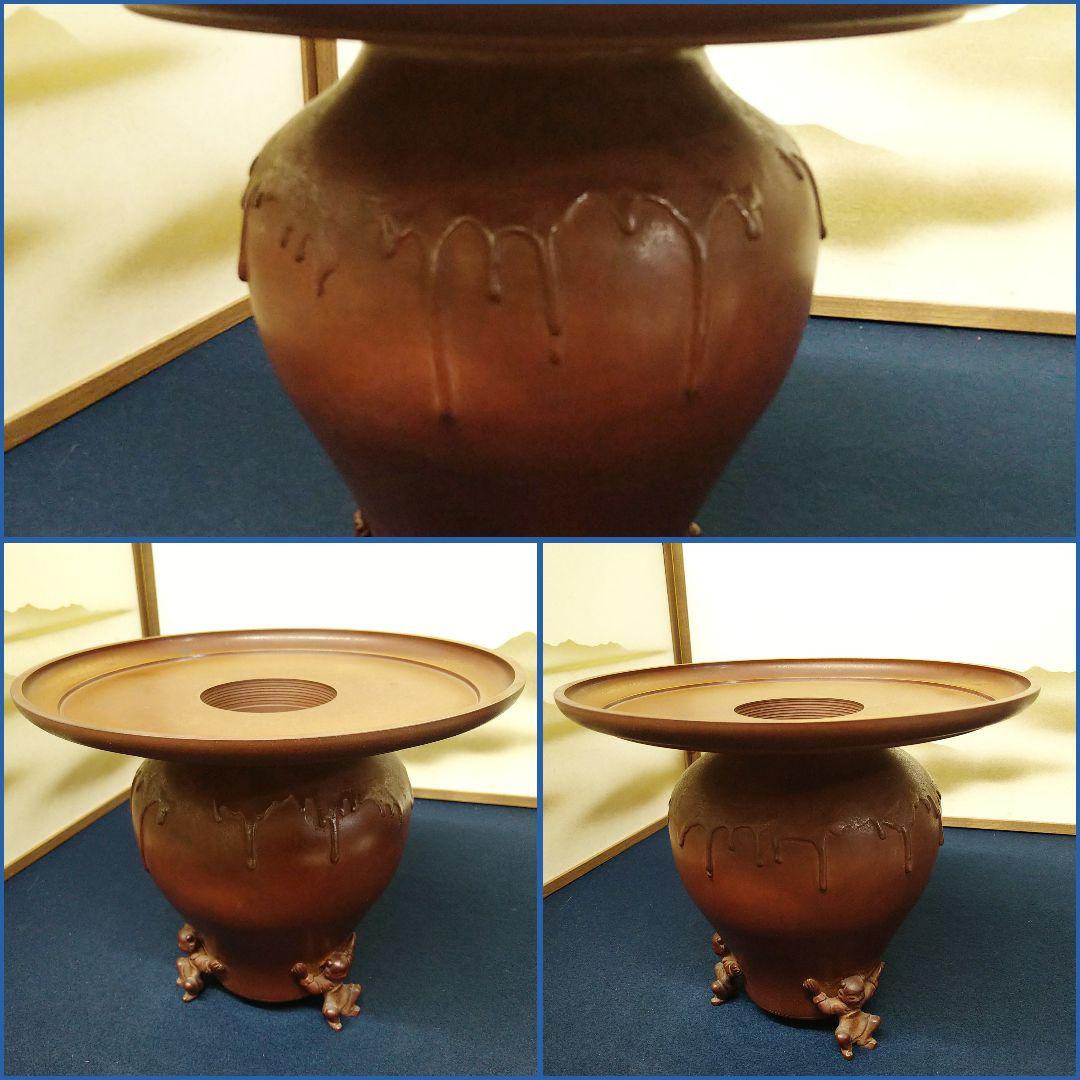 AG63 中光作 薄端 唐子 花入 花器 唐銅製 華道具 - SARAMILLER.STUDIO