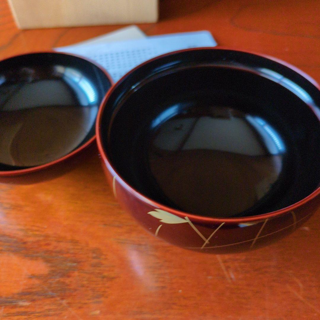 山岸厚 越前塗り 漆器 吸物椀 錦寿 5客セット 希少