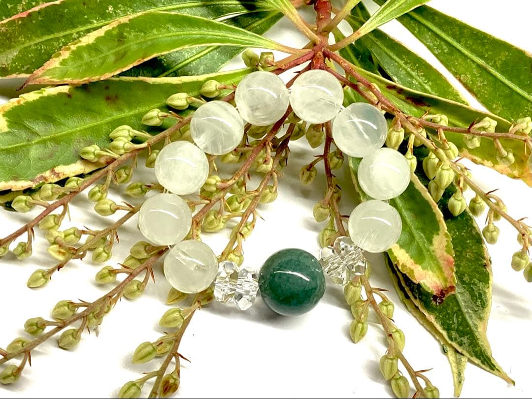 ✳糸魚川翡翠青緑入りコン沢＊乙女鉱山白水晶＊奈留島水晶20面カット玉のリング本物