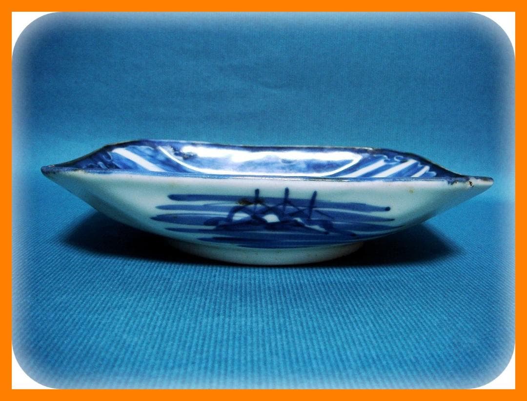 583『染付 富士山 額皿』 /骨董品 古美術 古道具 アンティーク