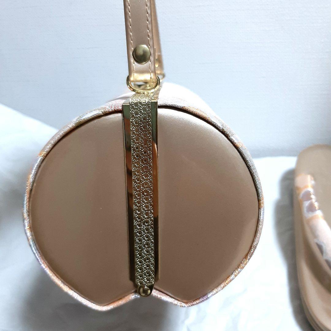 美品　高級和装バッグと草履セット　ベージュゴールド　成人式　卒業式　振袖　式