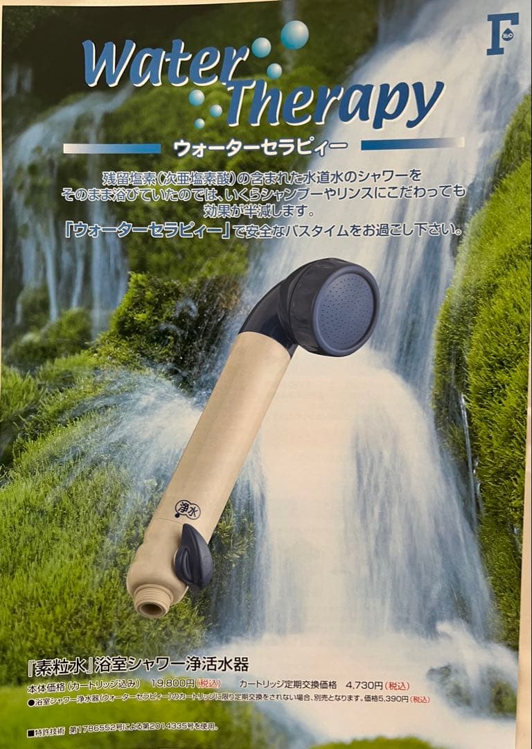 シャワーヘッド シャワーヘッド用浄水器本体 ウォーターセラピー！ 未
