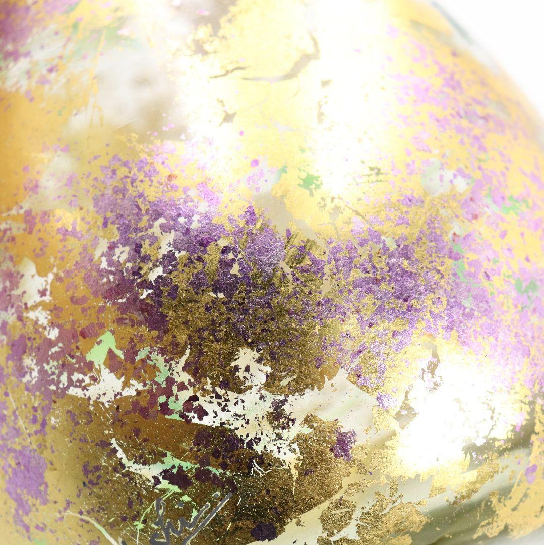 寺田正作 伽羅須装飾画 澂 ガラス トルコキキョウ 在銘 共箱 M517