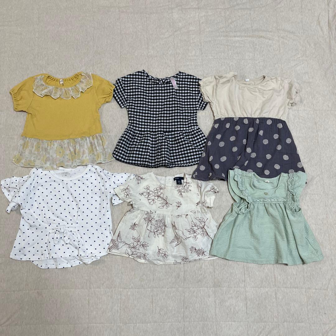 女の子 90cm 半袖トップス まとめ売り 保育園準備 Tシャツ 夏服