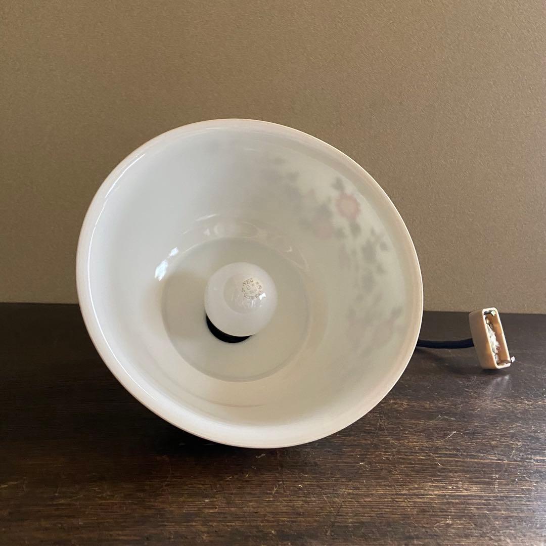 アンティーク照明 電笠 花柄絵付 磁器シェード ペンダントライト