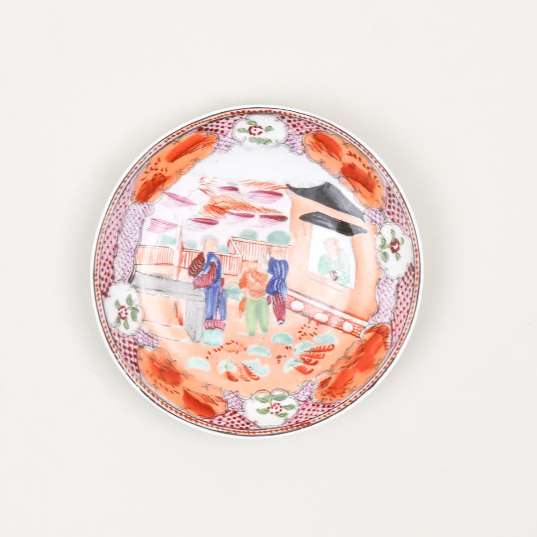 ニューホール 19世紀 イングランド シノワズリ 窓辺の少年 ソーサー プレート