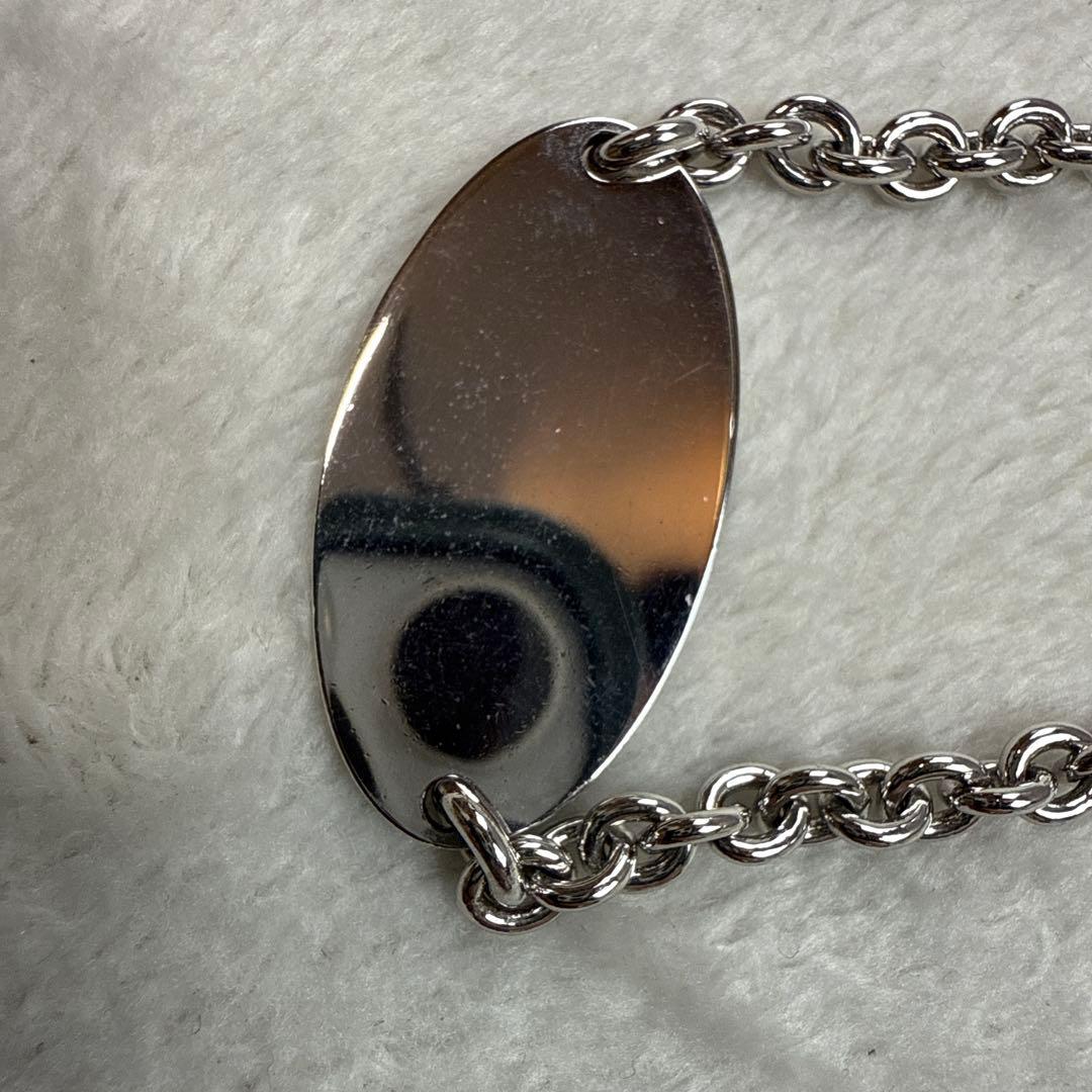 フェンディ ブレスレット セレリア ロゴ プレート シルバー　美品