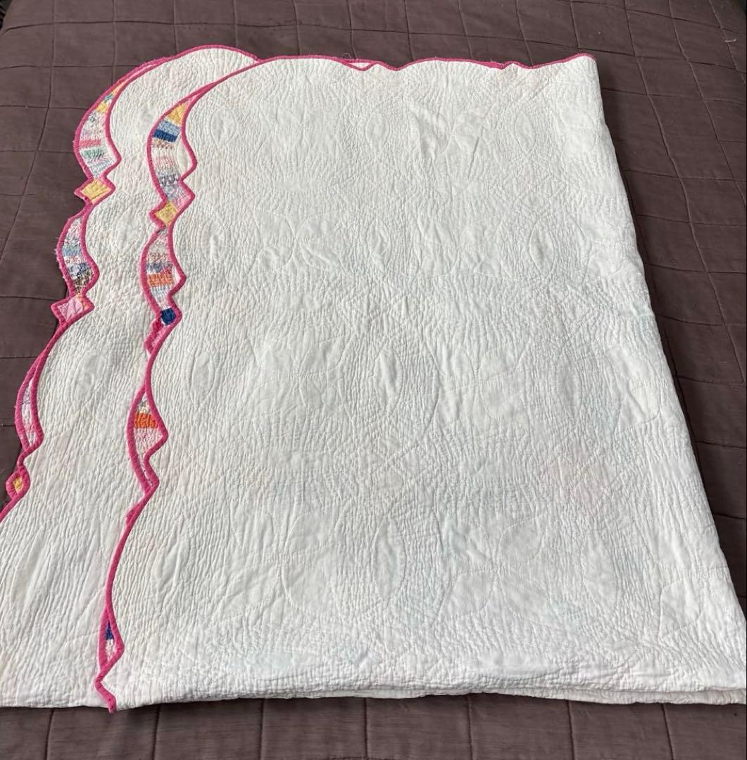 【稀少】【貴重】アメリカンアンティーク⭐︎ダブルウエディング　約224×166cm