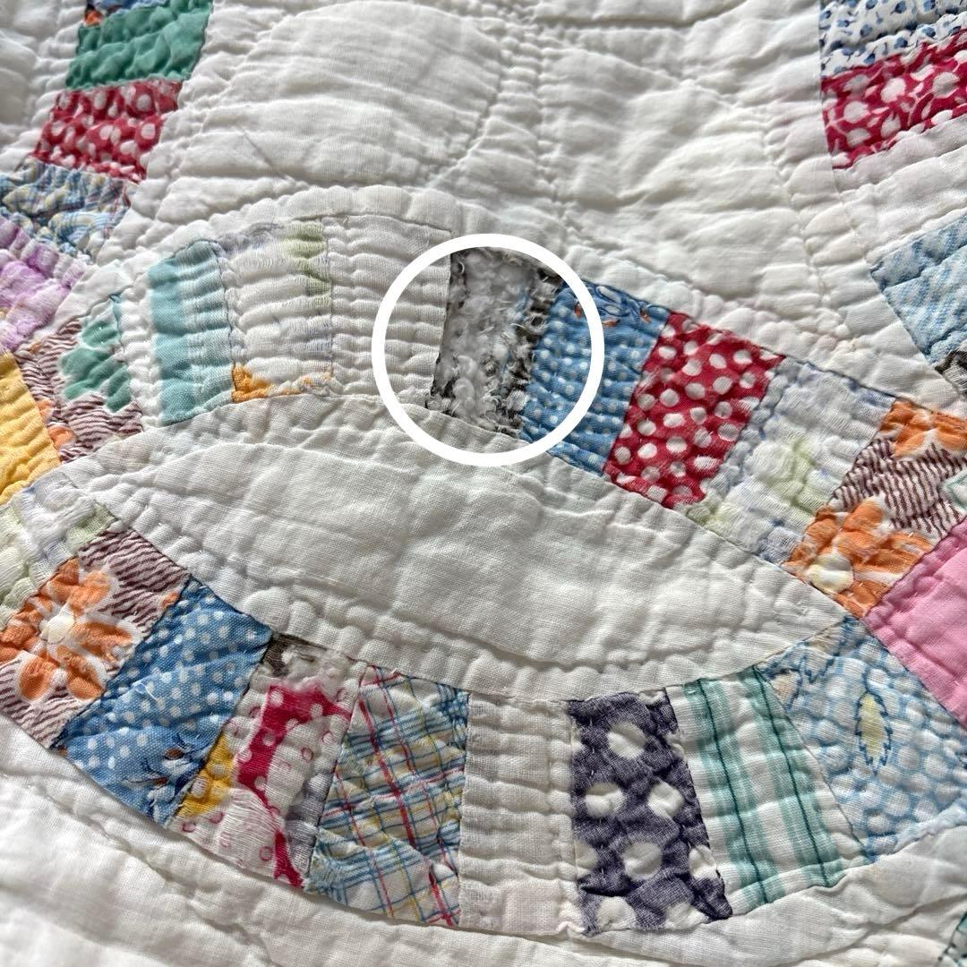 【稀少】【貴重】アメリカンアンティーク⭐︎ダブルウエディング　約224×166cm