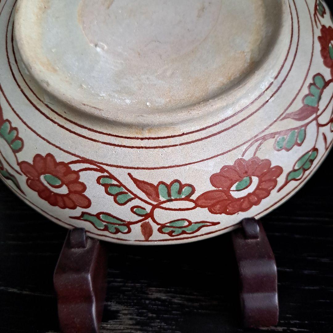 茶道具　安南呉須赤絵　16世紀頃　花鳥紋皿　　赤絵人物図　共箱入