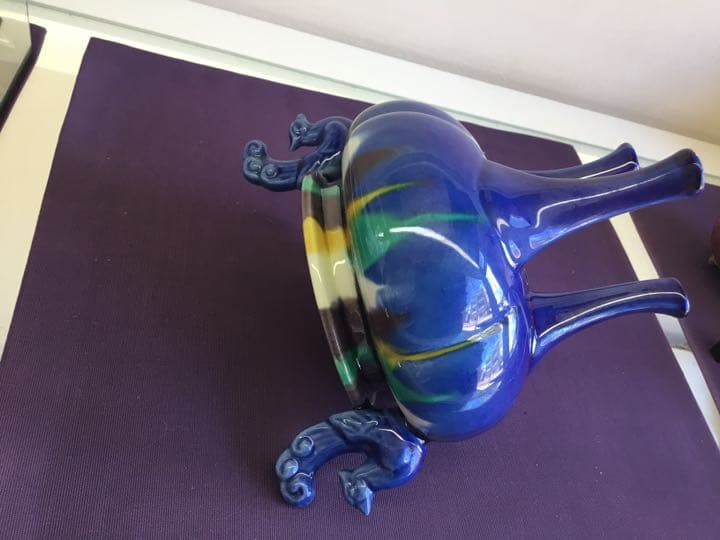 九谷焼博峰窯 柴田博 香炉 三代八十吉風