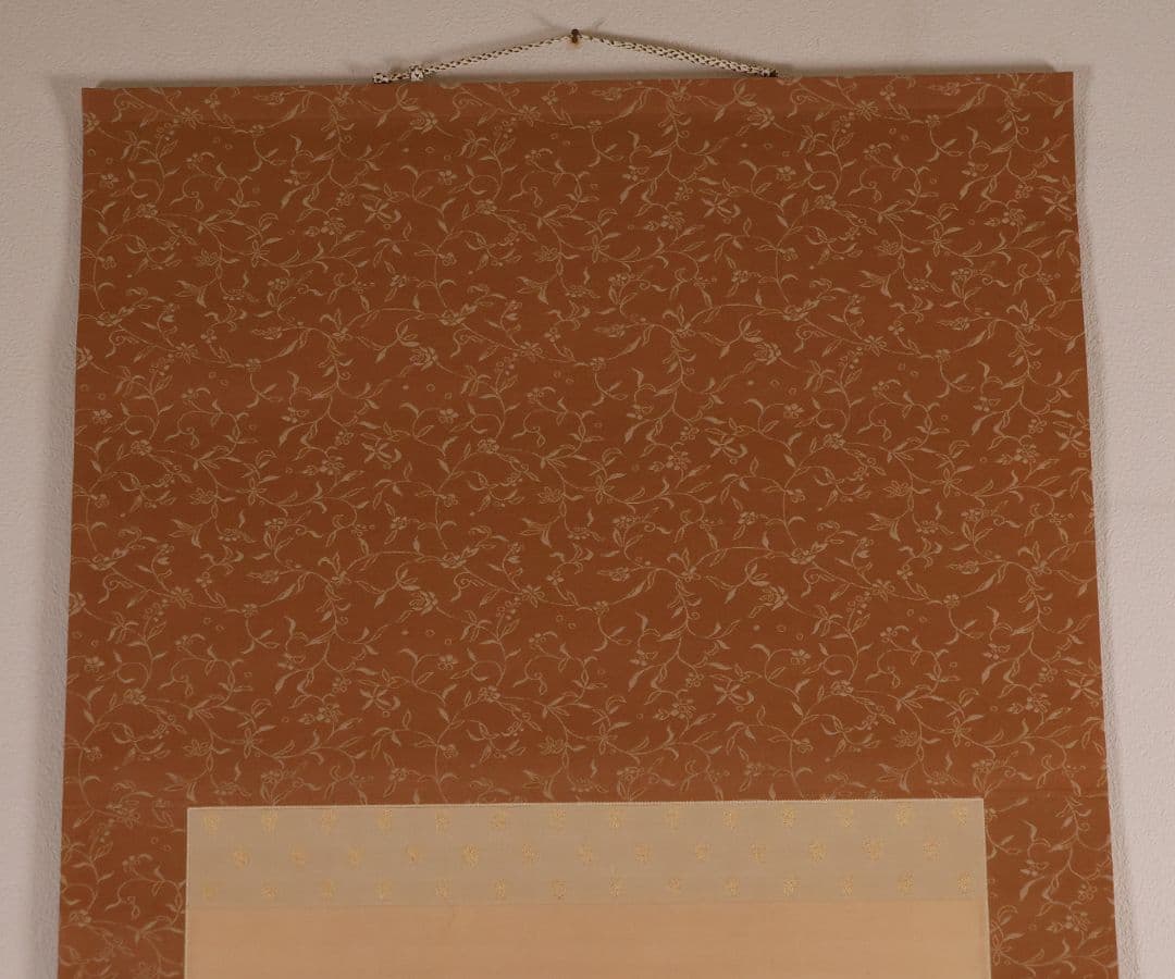 【模写】日本画 益田楳岳 花鳥 雀 草花 絹本 掛軸 MB160