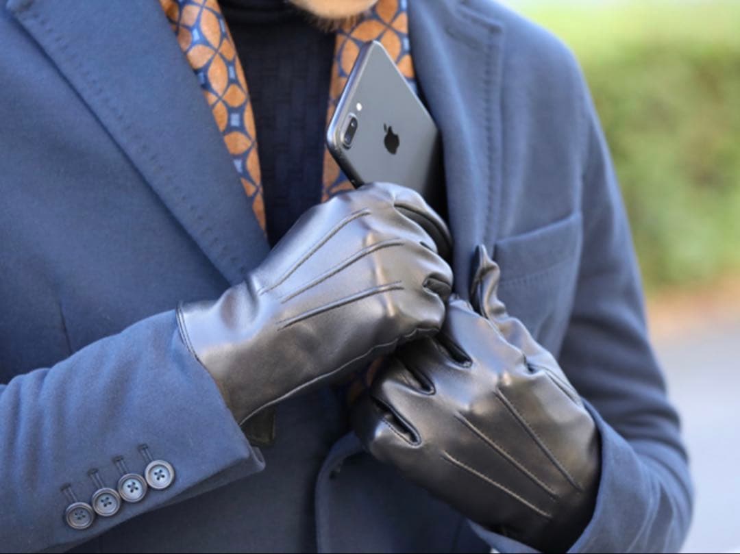 DENTS（デンツ）ヘアシープグローブ スマホ対応 ブラック サイズ7