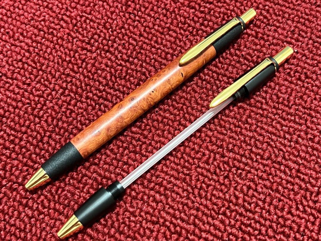 ボナンペン 本花梨瘤 真鍮金具 シャーペン ( アルミ金具付き ) - メルカリ