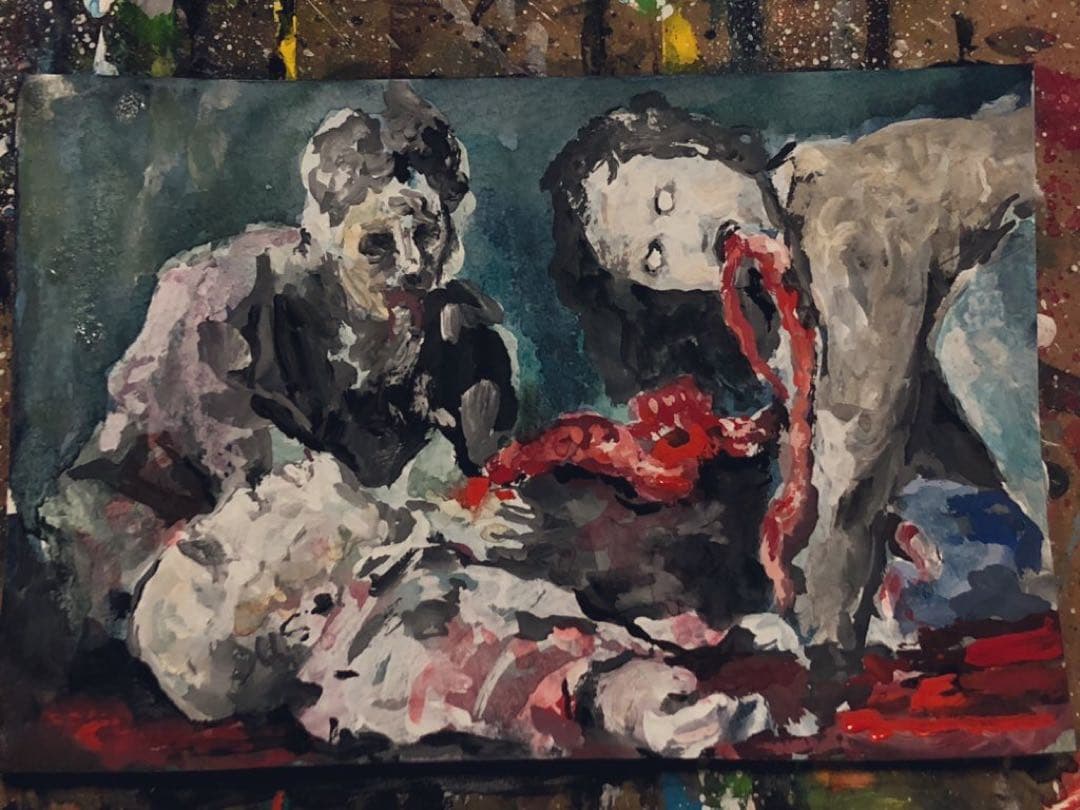 絵画　一点物　ゾンビ　micchan作