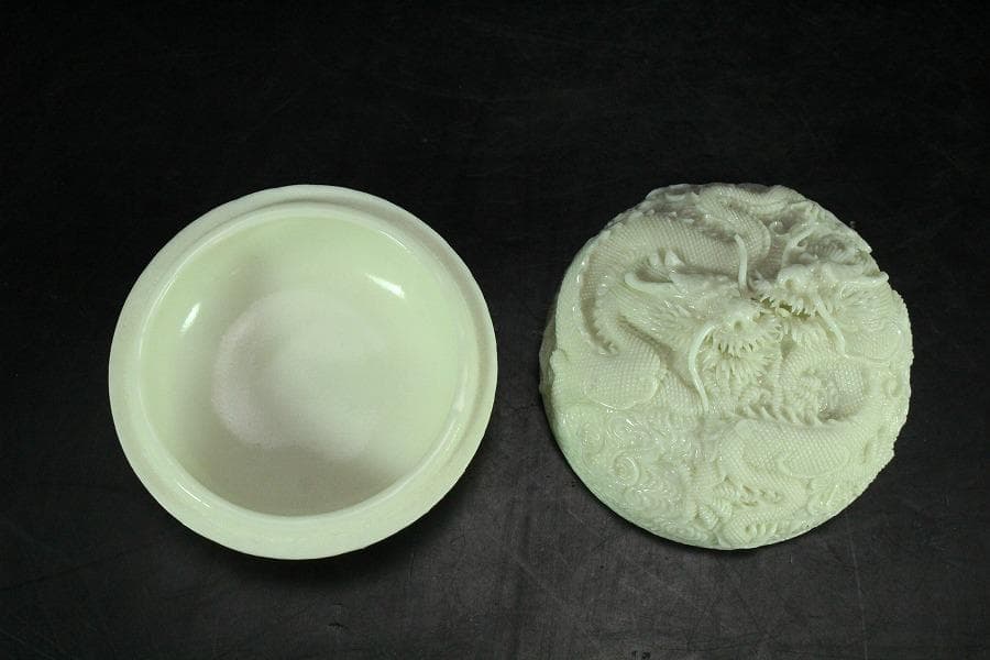 平戸 超絶技巧 龍紋 香合 蓋物 共箱 二重箱(K-YC521)